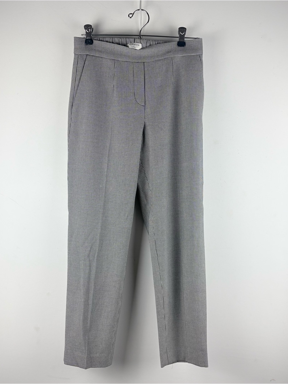 Aritzia Babaton Atelier Houndstooth Trousers Pants Straight Leg Elastic Chic 2